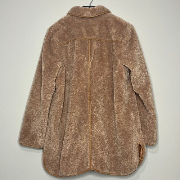 Anthropologie Sherpa Teddy Coat XL Long Coatigan Cozy Boho Amina - Picture 2 of 10